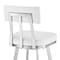 Armen Living Jinab Swivel Bar Stool in Brushed Stainless Steel with White Faux Leather 840254335318 - alternate 6